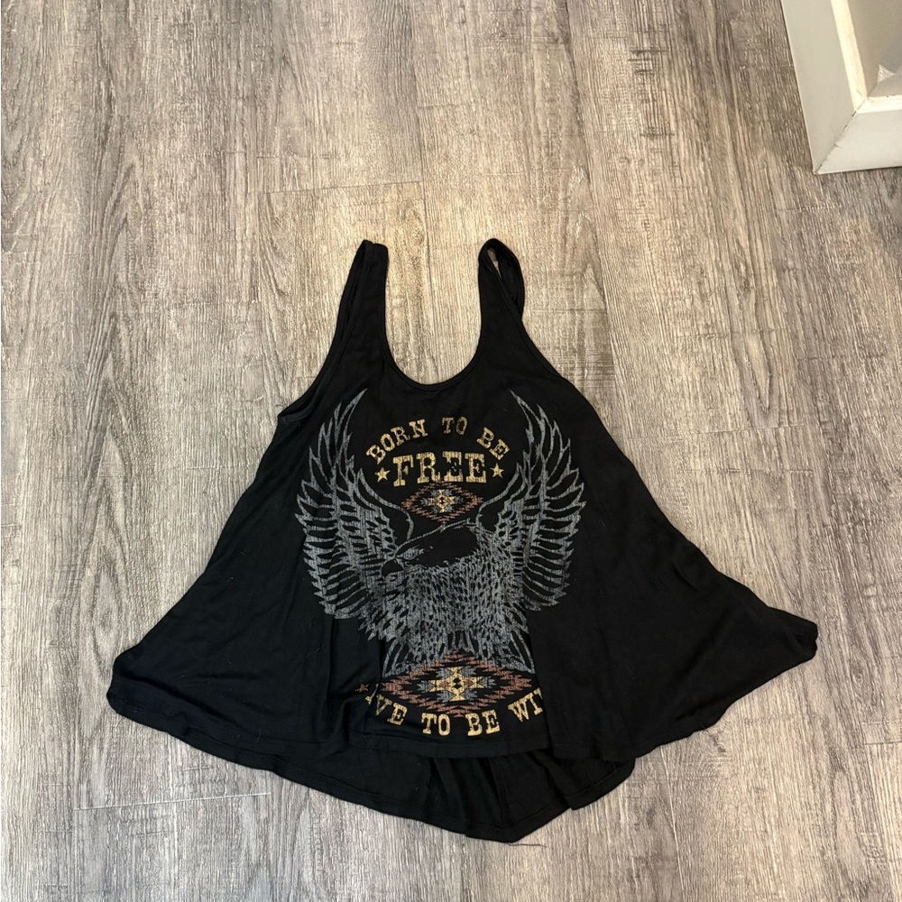 Living Doll Black 'Born to Be Free' Tank Top